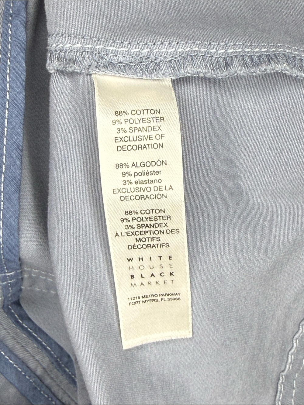 White House Black Market Blue Stretch Utility Jacket | Button Front | Women's 10 - Picture 7 of 8